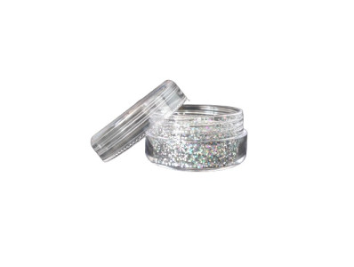 glitter - holografisk sølv 0,4 mm glitter 20