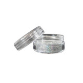 Glitter - Holografisk Sølv 0,2 mm